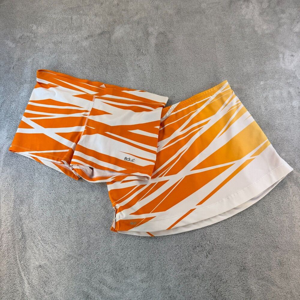 DUC Sport Skort & Shorts Set Women Medium Orange White Athletic